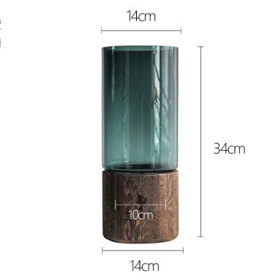 New List Solid Wood Base Glass Vase Luxury Living Room Decoration Figurines Wedding Decor Bedside Plants Holder Crafts Gift