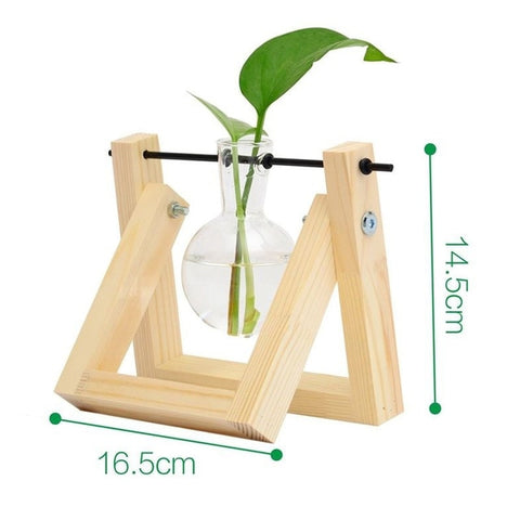 Hydroponic Vase Transparent Vase Glass Wooden Desktop Decoration Family Sturdy Beautiful Glass Bottle Vase