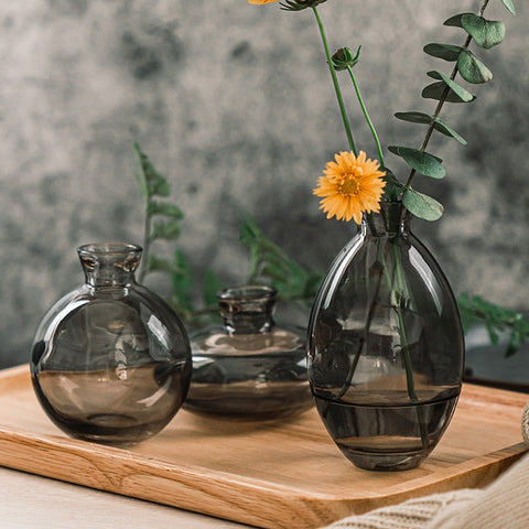 3Pcs Classic Creative Vase Top Quality Grass Black Transparent Home Deco Reagent Bottle Flower Vase Factory Wholesale
