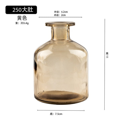 Classic Multicololr Glass Vases Flower Pot Basket Bottles Decoration Home Nordic Dried Transparent Hydroponic Small Bottles