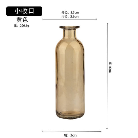 Classic Multicololr Glass Vases Flower Pot Basket Bottles Decoration Home Nordic Dried Transparent Hydroponic Small Bottles