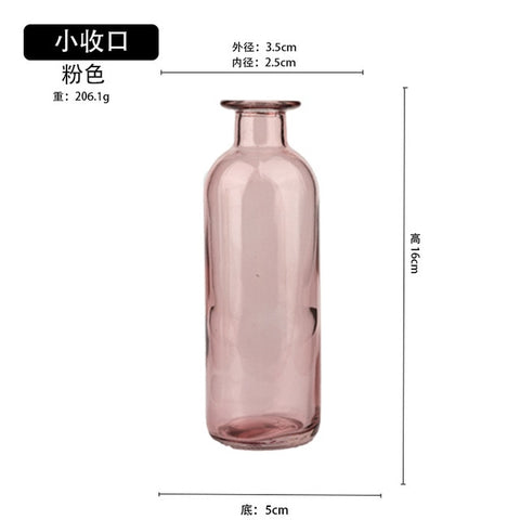 Classic Multicololr Glass Vases Flower Pot Basket Bottles Decoration Home Nordic Dried Transparent Hydroponic Small Bottles