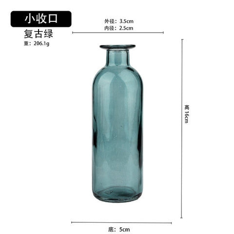 Classic Multicololr Glass Vases Flower Pot Basket Bottles Decoration Home Nordic Dried Transparent Hydroponic Small Bottles