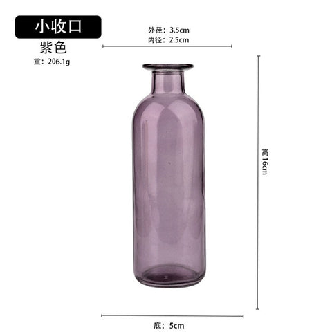 Classic Multicololr Glass Vases Flower Pot Basket Bottles Decoration Home Nordic Dried Transparent Hydroponic Small Bottles