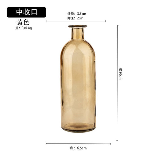Classic Multicololr Glass Vases Flower Pot Basket Bottles Decoration Home Nordic Dried Transparent Hydroponic Small Bottles