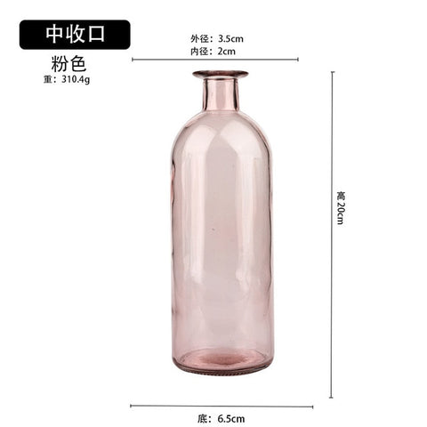Classic Multicololr Glass Vases Flower Pot Basket Bottles Decoration Home Nordic Dried Transparent Hydroponic Small Bottles