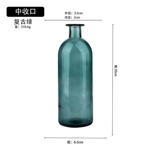 Classic Multicololr Glass Vases Flower Pot Basket Bottles Decoration Home Nordic Dried Transparent Hydroponic Small Bottles