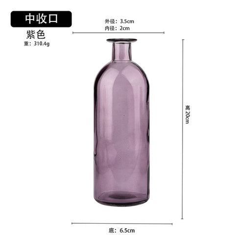Classic Multicololr Glass Vases Flower Pot Basket Bottles Decoration Home Nordic Dried Transparent Hydroponic Small Bottles