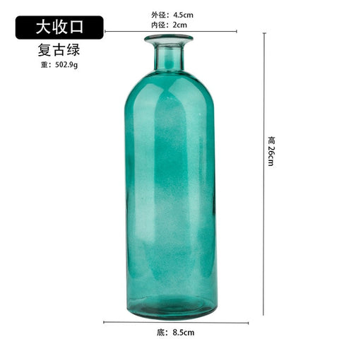 Classic Multicololr Glass Vases Flower Pot Basket Bottles Decoration Home Nordic Dried Transparent Hydroponic Small Bottles
