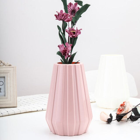 Nordic Plastic Imitation Glaze Vase Anti-ceramic Face Vase Modern Minimalist Abstract Flower Arrangement Home Decoration