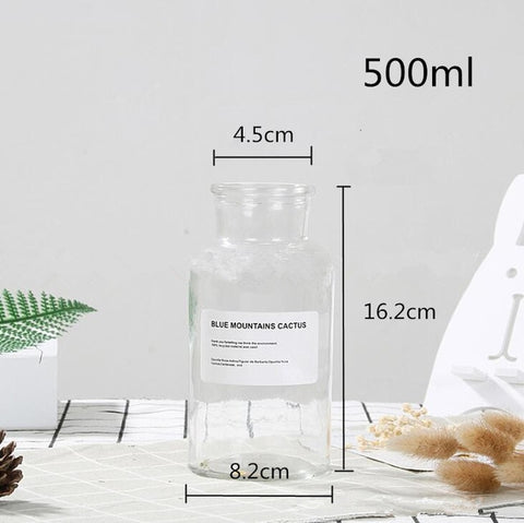 48h Glass Vase Flower Pot Flower Basket Flower Vase Decoration Home Nordic Decoration Dried Flower Hydroponic Small Brown Bottle
