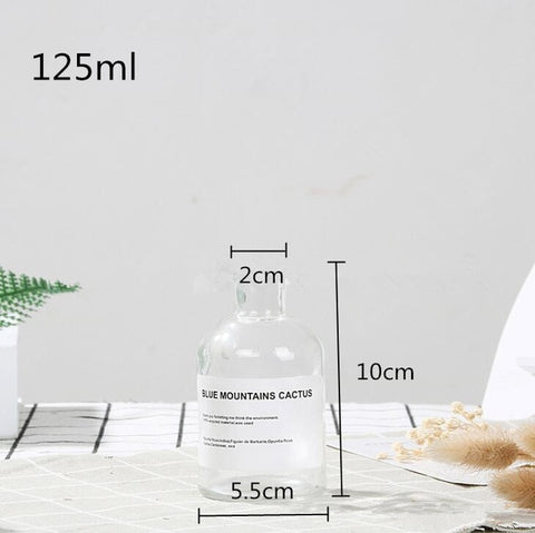 48h Glass Vase Flower Pot Flower Basket Flower Vase Decoration Home Nordic Decoration Dried Flower Hydroponic Small Brown Bottle