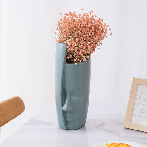 Creative Flower Vase Imitation Ceramic Glaze  Anti-fall Vases Wedding Living Room Home Decoration  Flower Arrangement