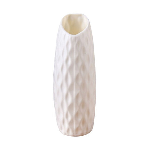Flower Vase White Imitation Ceramic Flower Pot Decoration Home Plastic Vase
