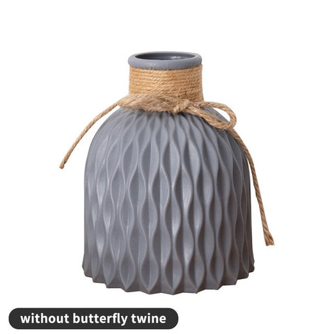 Plastic Vases Home Decor Anti-Ceramic Vases Imitation Flower Vase European Wedding Modern Decor Ceramic Flower Pot