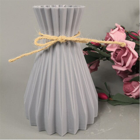 Plastic Vases Home Decor Anti-ceramic Vases Imitation Rattan Flower Vase European Wedding Shatterproof Vase Modern Decorations