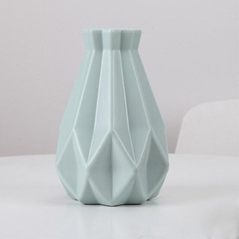 Beautiful Plastic Vase Portable Anti Fall Imitation Ceramic Office Flower Basket Flowerpot Pe Shatter-Proof Home Decor Desktop
