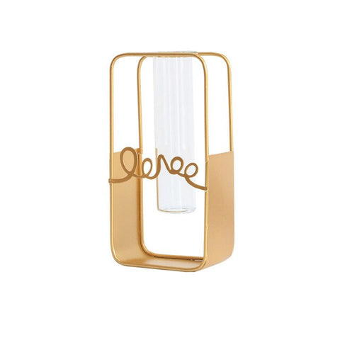 INS Nordic Wrought Iron Vase Desktop Glass Planter Home Decor Made Of High-quality Iron