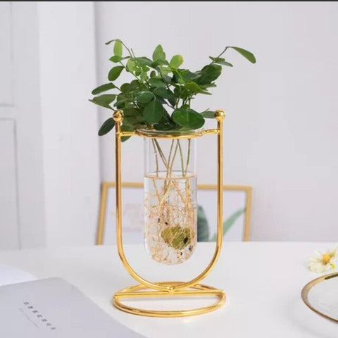 Nordic Artificial Flowers Vase INS Flower Vase Metal Plant Holder Iron Line Gold Vase Solid Flower Rack Holder Table Decor