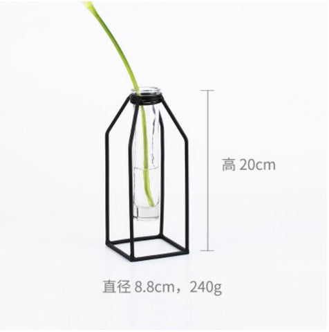 NEW Vase abstract Black lines minimalist abstract iron vase dried flower vase racks Nordic flower ornaments