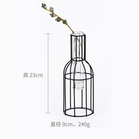 NEW Vase abstract Black lines minimalist abstract iron vase dried flower vase racks Nordic flower ornaments