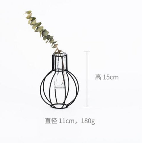 NEW Vase abstract Black lines minimalist abstract iron vase dried flower vase racks Nordic flower ornaments